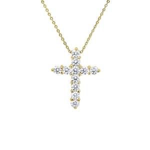 NEW DIANA M JEWELS 0.70 ct diamond cross pendant in 18k yellow gold